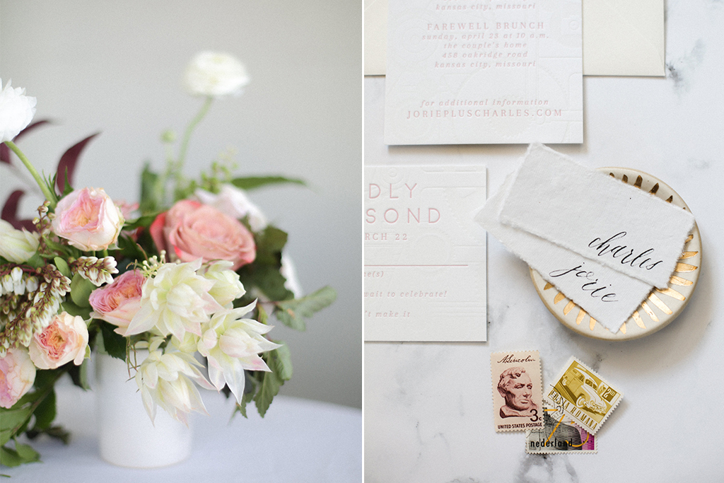 Kansas City Wedding Styled Shoot Winery Flowers Invitation Suite Letterpress