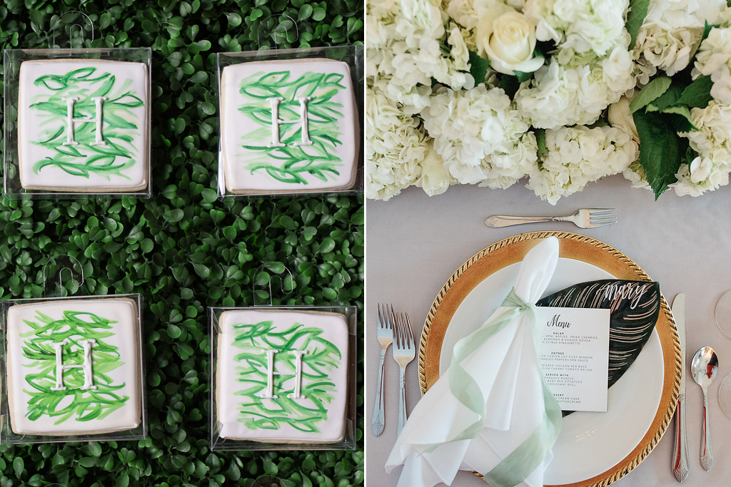 Happy Hollow Country Club Omaha Nebraska Midwest Wedding Cookies Place Setting